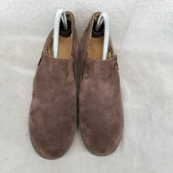 Aerosoles Shoes Womens Size 8 Brown Suede Side Zip Wedge - Picture 4 of 12